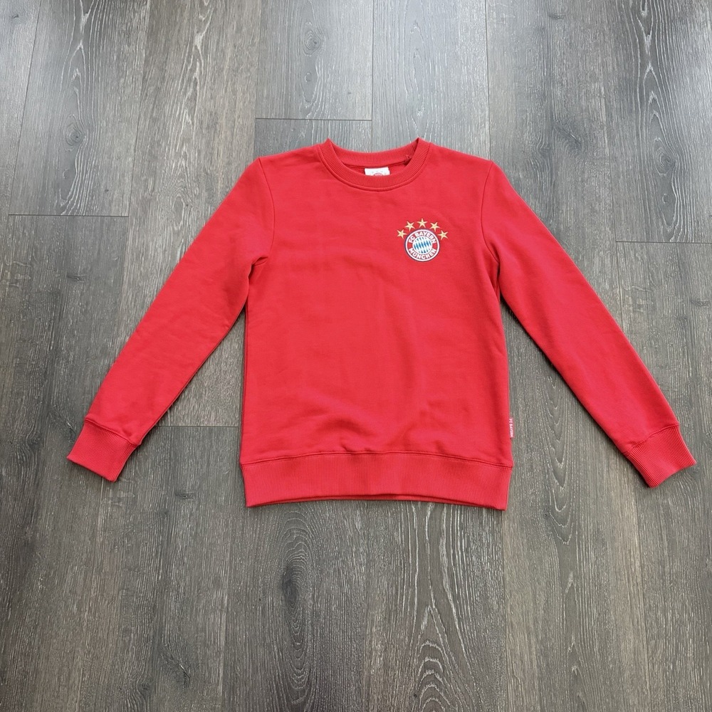 Official FC Bayern Munich Embroidered ‎ Red Sweatshirt Youth Sz 140 US 10-12